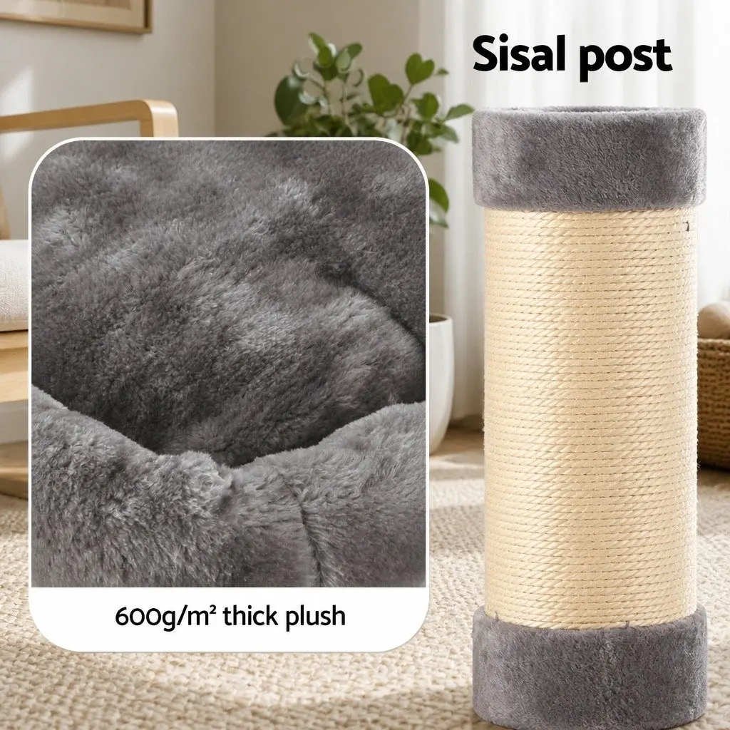 Cat Tree Light Grey 145cm Multi-Level Scratching Post Condo House