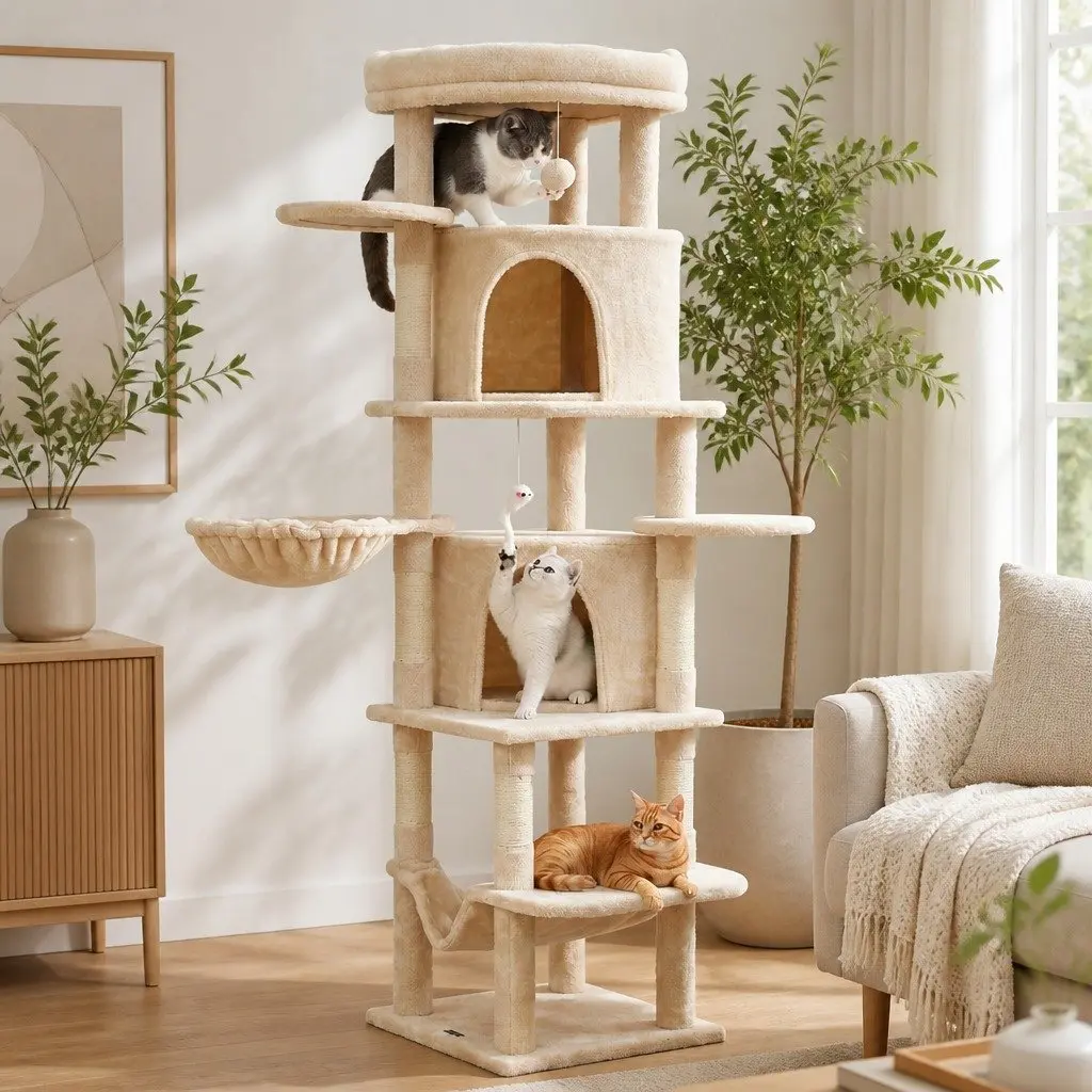 Cat Tree Tower 167cm with Climbing and Scratching Options