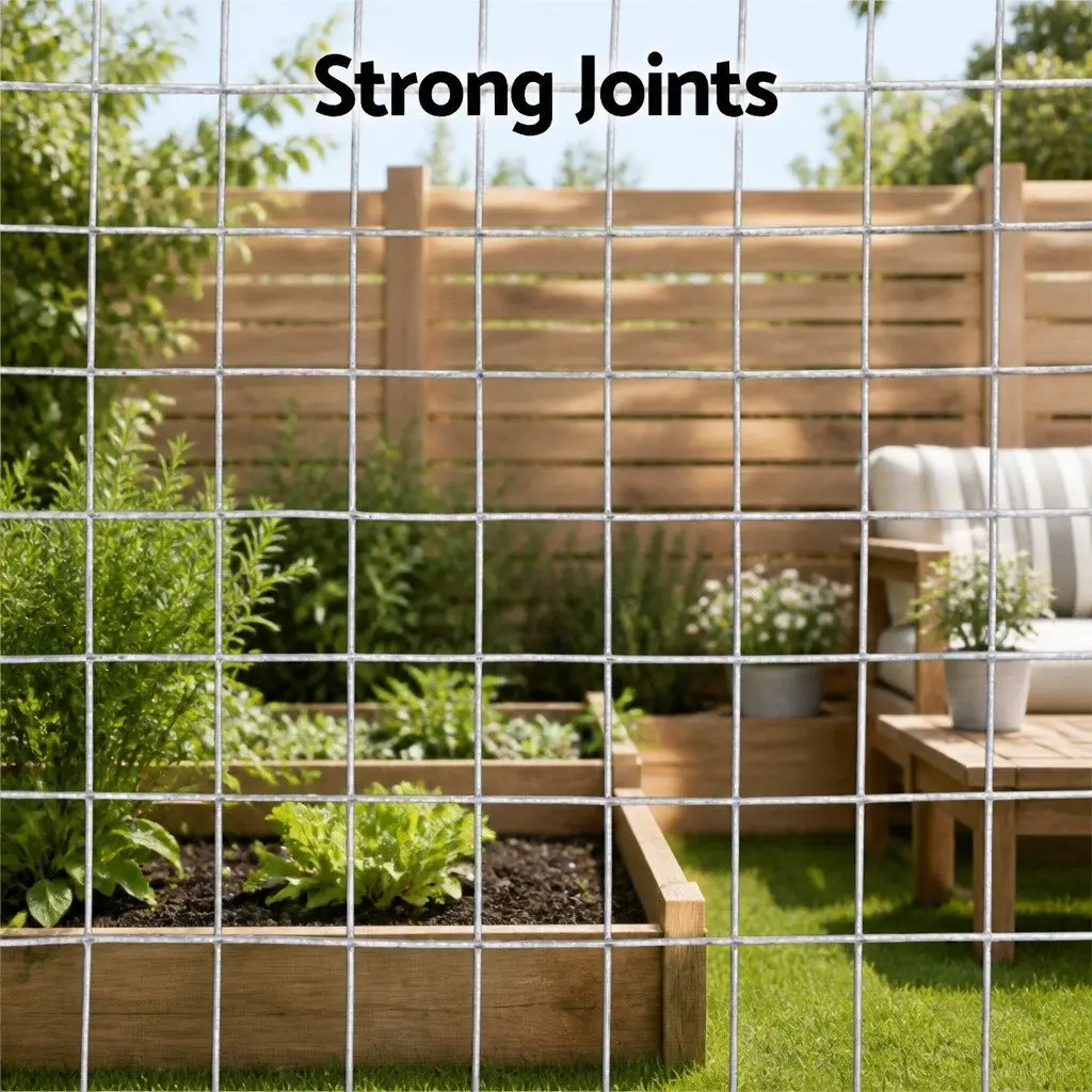 Welded Wire Mesh Silver 15m x 1.2m Anti-Rust Cross-Wire Pattern for Poultry Garden Pet Coop Fencing