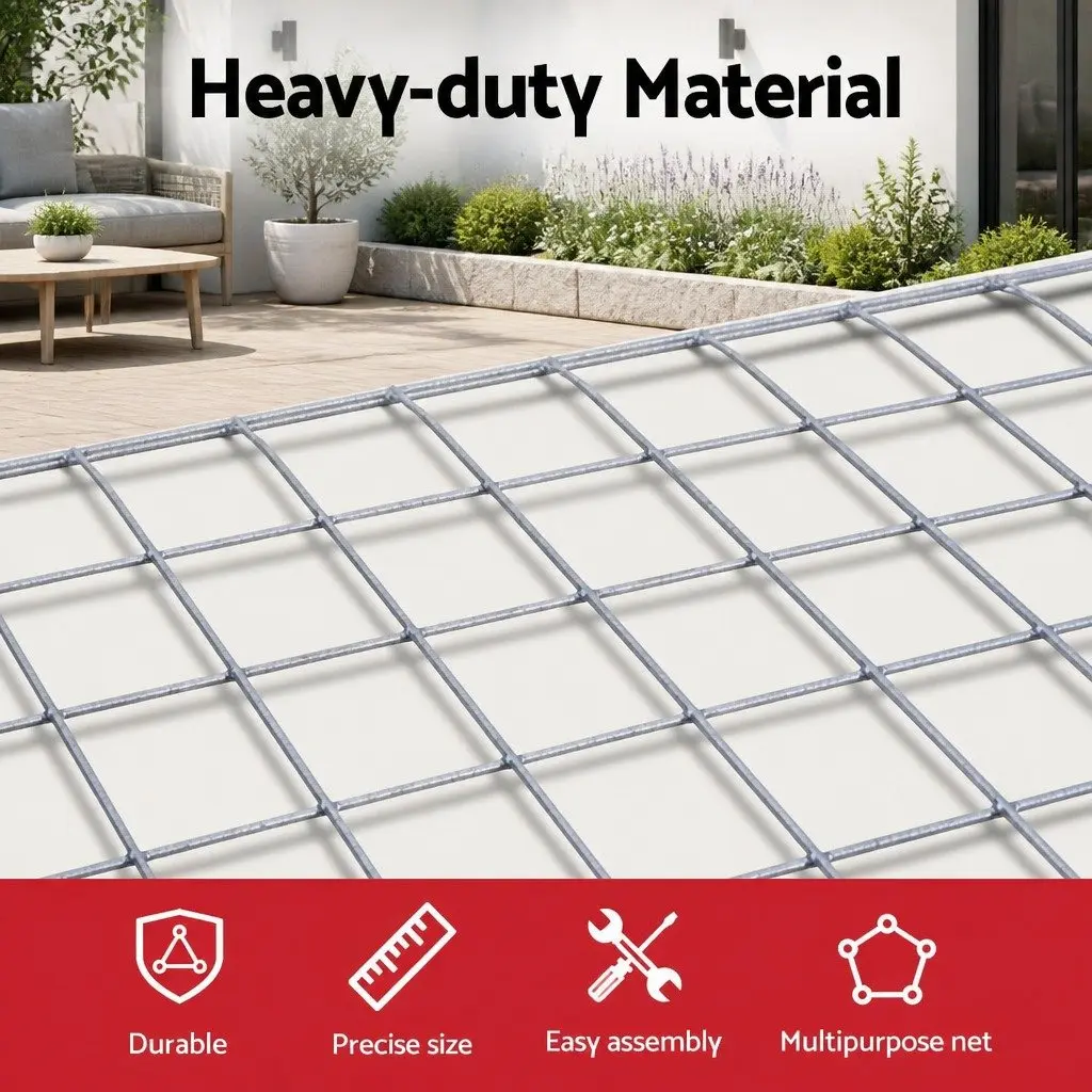 Welded Wire Mesh Silver 25m x 1.2m Anti-Rust Poultry Netting Fence for Garden Coop Duck Goose