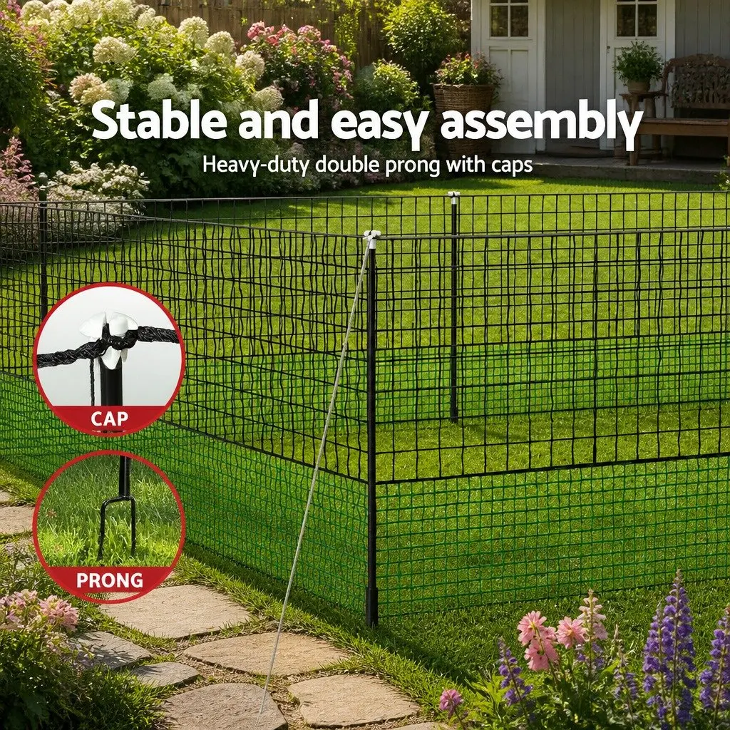 Poultry Electric Fence Net Black 25M x 125CM Electrified Predator Protection Netting