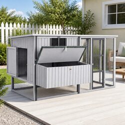 Concise 219cm Chicken Coop Rabbit Hutch with Features