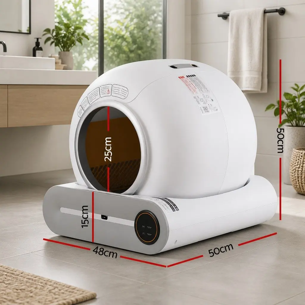 Automatic Cat Litter Box White Large 9L Waste Capacity Smart App Control