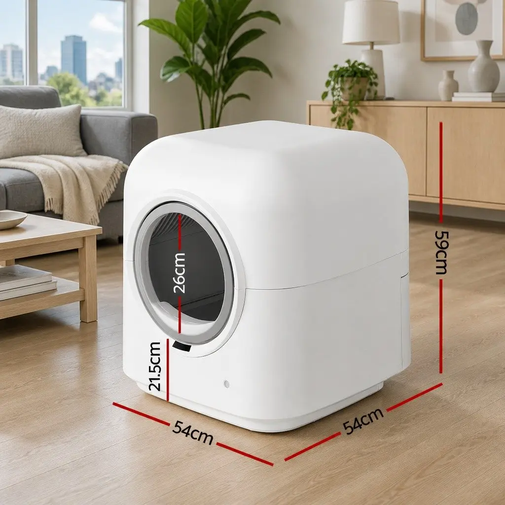 Automatic Cat Litter Box White Large Self-Cleaning App Control