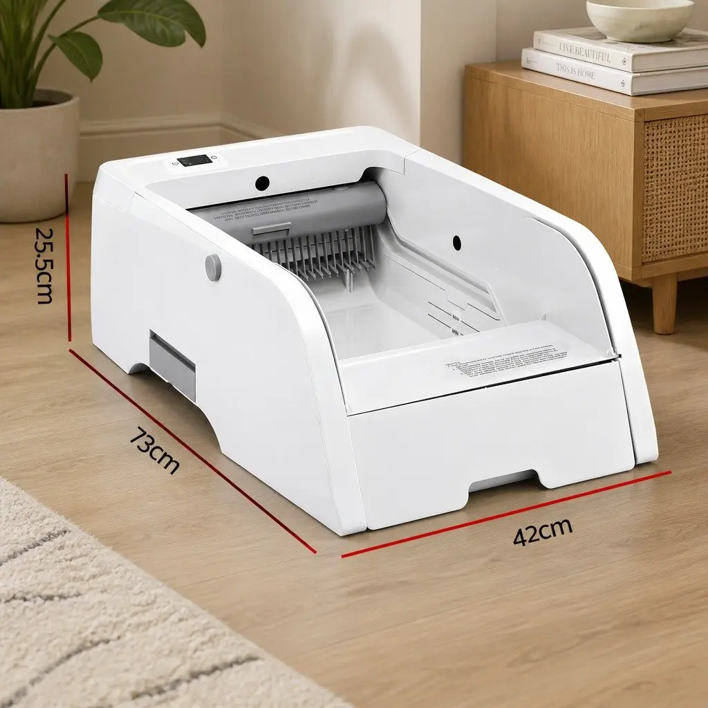 Automatic Cat Litter Box White 5L Smart Self-Cleaning App Control with Anti-Pinch Safety Ultra-Low Noise