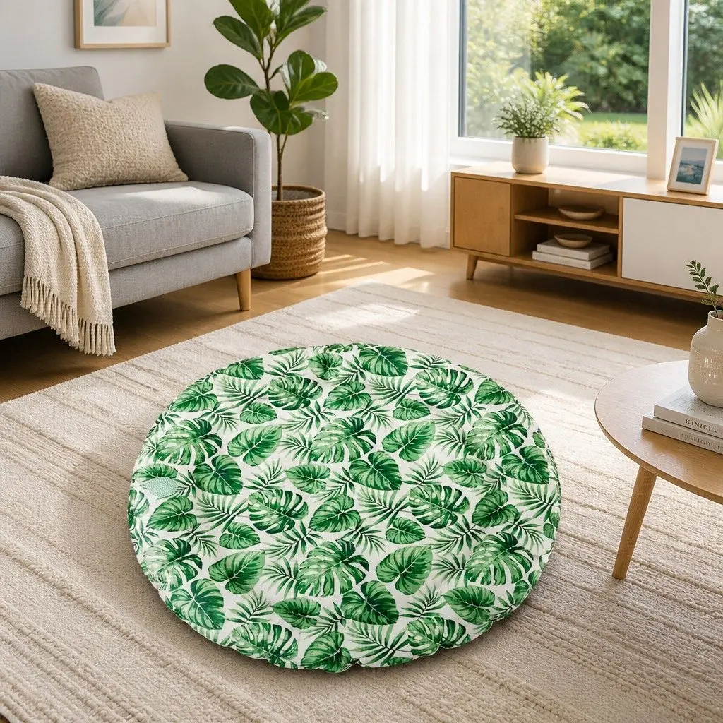 Pet Cooling Mat Green 50cm Self-Cooling Gel Dog Cat Round Bed Cushion