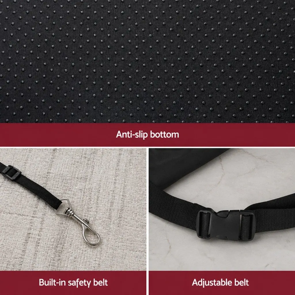 Dog Car Seat Booster Black Grey 55cm Portable Pet Bed Non-Slip Waterproof