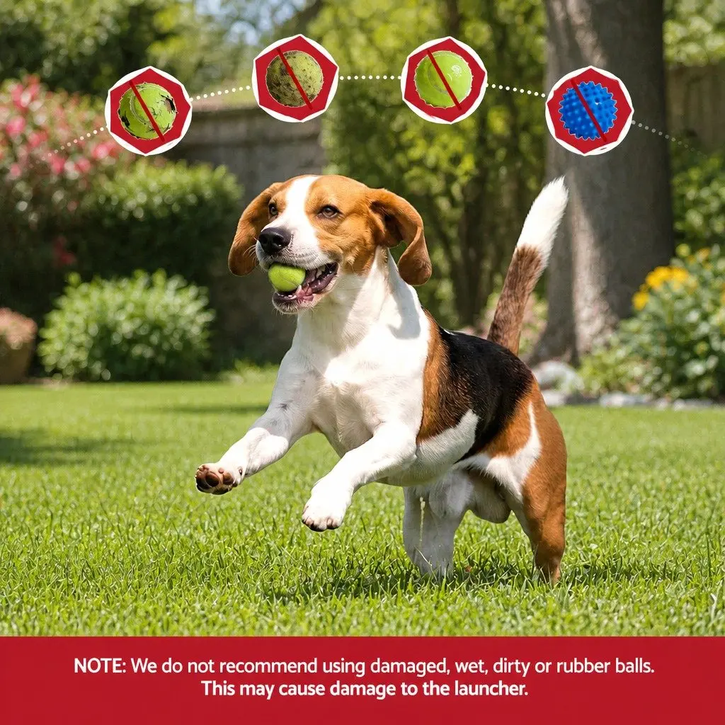 Dog Ball Launcher White Green Automatic Interactive Toy 3 Adjustable Distance Settings