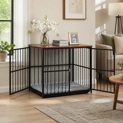 Compact and Effective Dog Crate Side Table