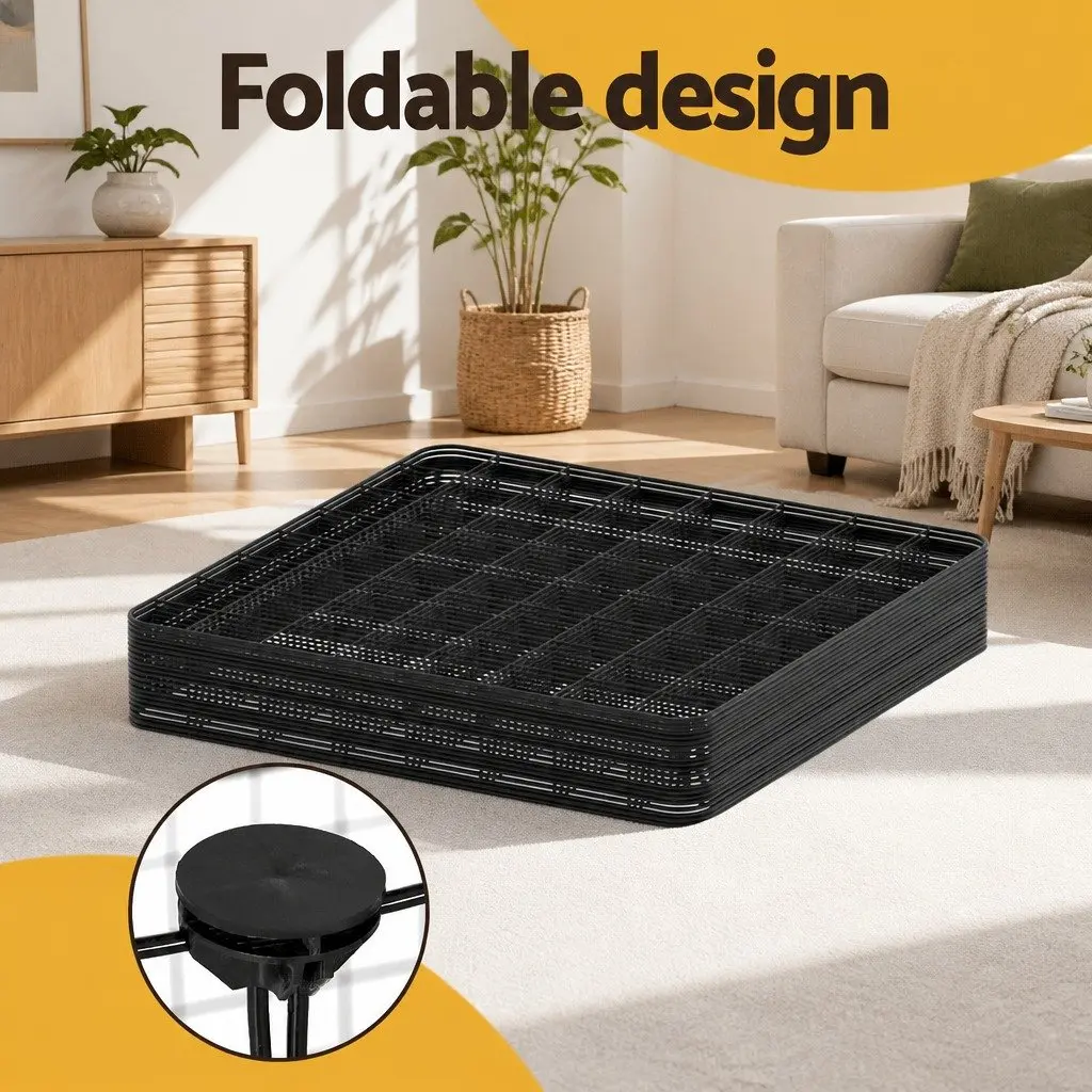 Dog Playpen Black 20 Panel Metal Foldable Pet Cage Enclosure