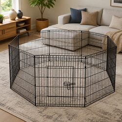 8 Panel Pet Playpen Dog Fence Exercise Enclosure Play Pen Indoor Outdoor