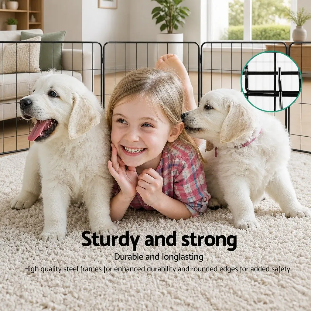 8 Panel Pet Playpen Exercise Cage Enclosure Foldable Dog Fence Pen Indoor