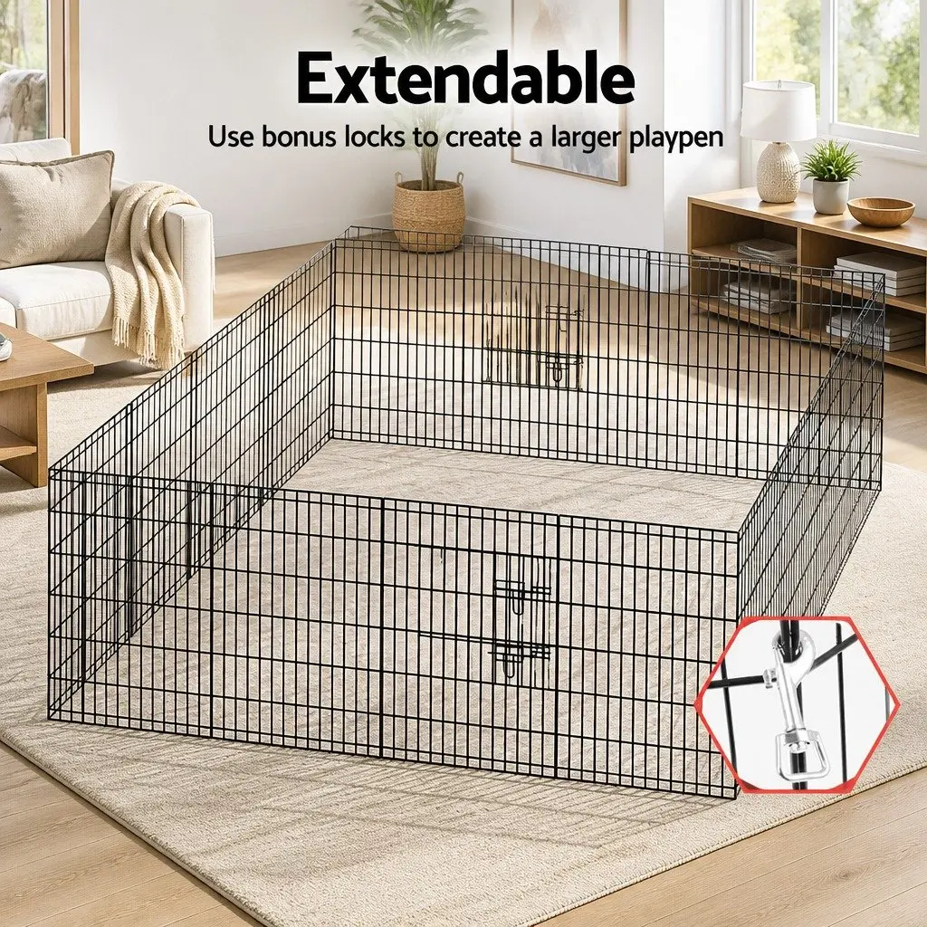 8 Panel Pet Playpen Exercise Cage Enclosure Foldable Dog Fence Pen Indoor