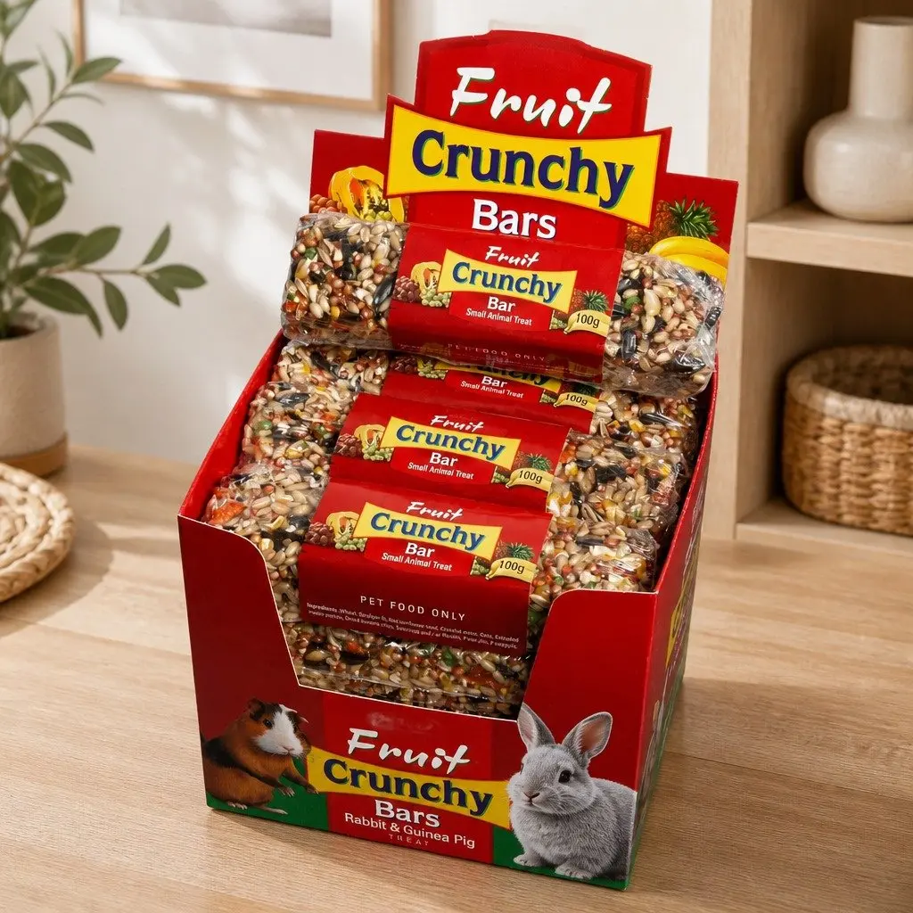 Small Animal Treat Bar Multi Colour 100g Natural Chewing Support for Rabbits Guinea Pigs Mice Rats