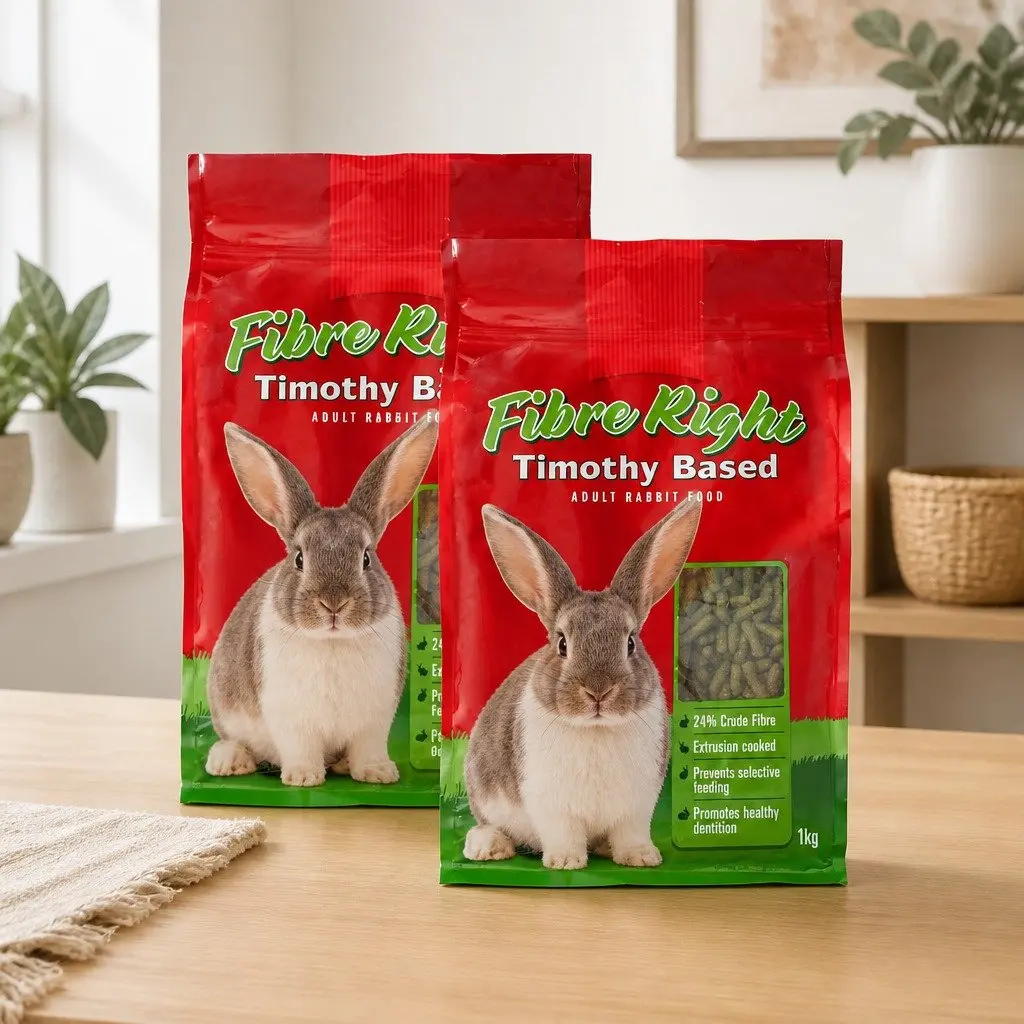 Adult Rabbit Pellet Food High Fibre Timothy Hay 1kg Digestive Health