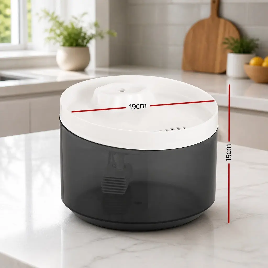 Automatic Pet Water Fountain White 2.2L Three Layer Filtration System