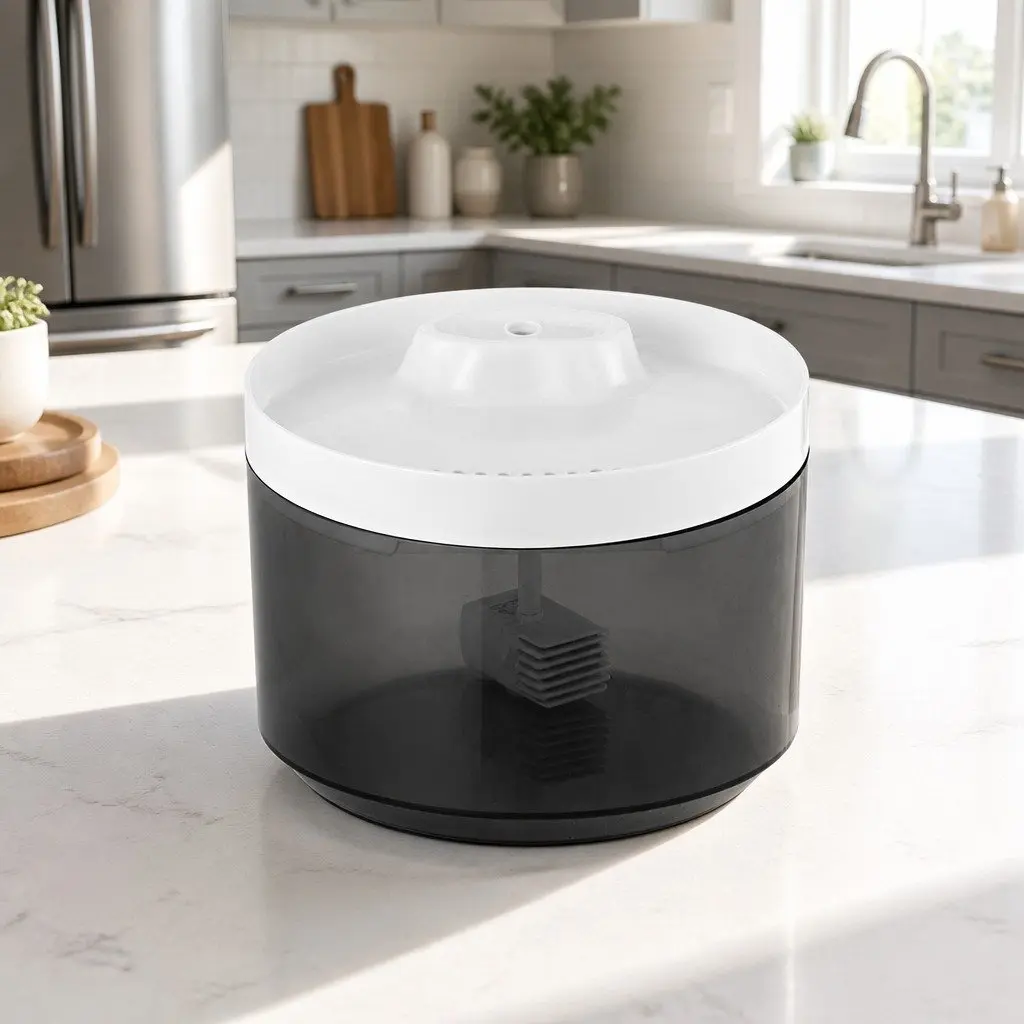 Automatic Pet Water Fountain White 2.2L Three Layer Filtration System