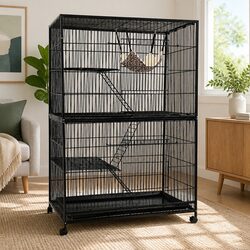 Compact Multi-Level Hutch for Rabbits and Ferrets