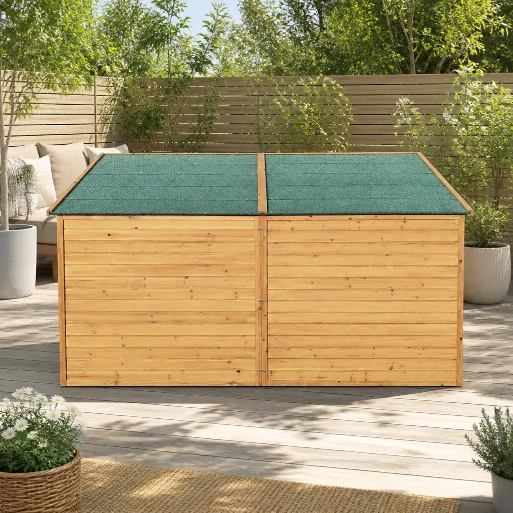 Dog Kennel Brown Extra Large Wooden House Outdoor Pet Puppy Cabin Shelter Bed