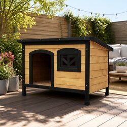 Large Wooden Dog Kennel: Weatherproof and Spacious