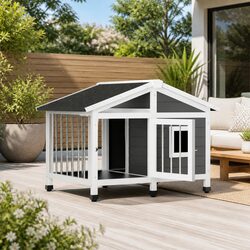 Concise Wooden Dog Kennel House for Your Pet