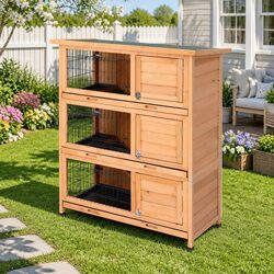 3-Tier Pet Hutch with Easy Access Features