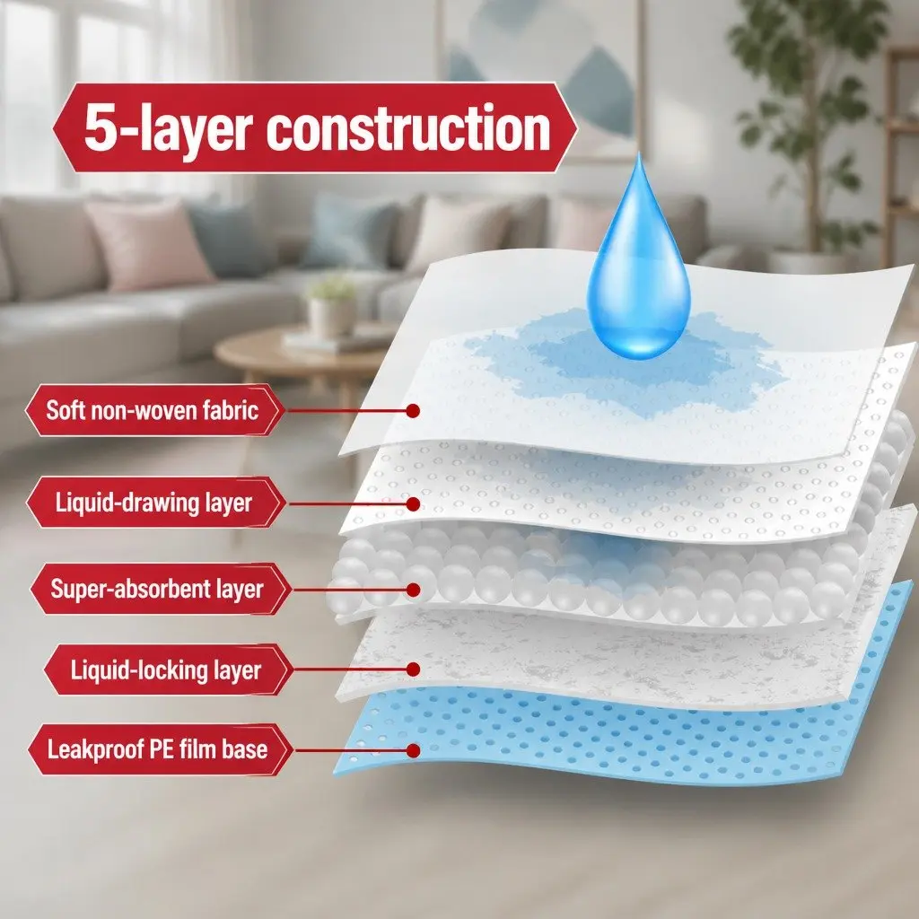 Pet Training Pads Blue 60x60cm Super Absorbent Five Layer Protection