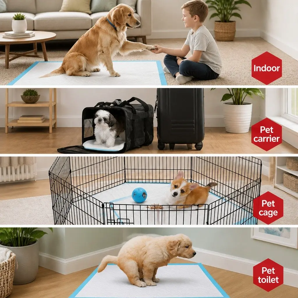 Pet Training Pads Blue 60x60cm Super Absorbent Five Layer Protection