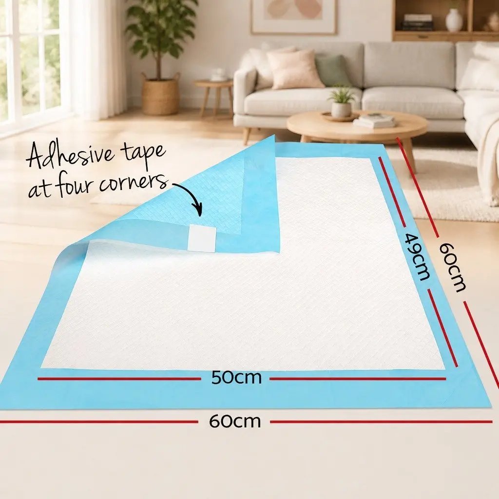 Pet Training Pads Blue 60x60cm Super Absorbent Five Layer Construction