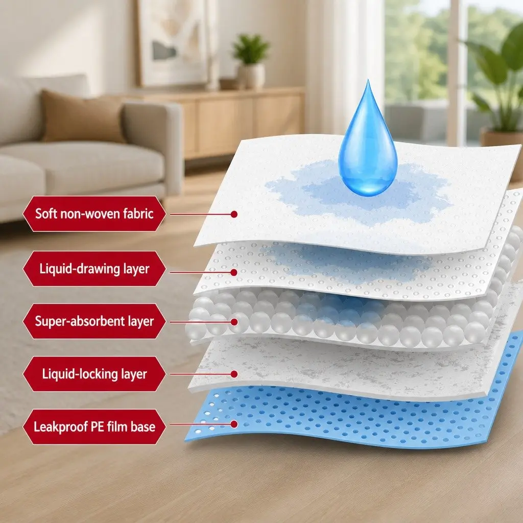 Pet Training Pads Blue 60x60cm Super Absorbent Five Layer Construction