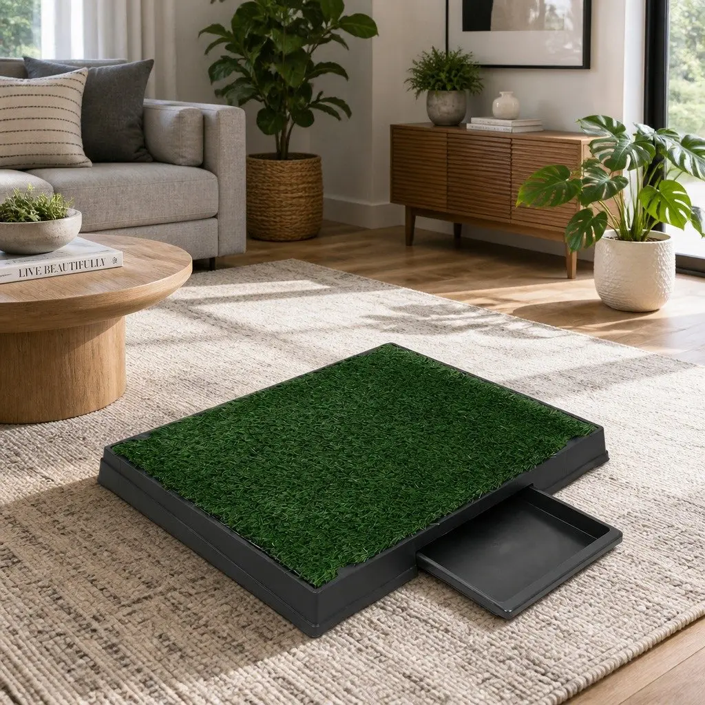 Dog Training Pad Toilet Potty Portable Tray Large Grass Mat Indoor Outdoor Puppy