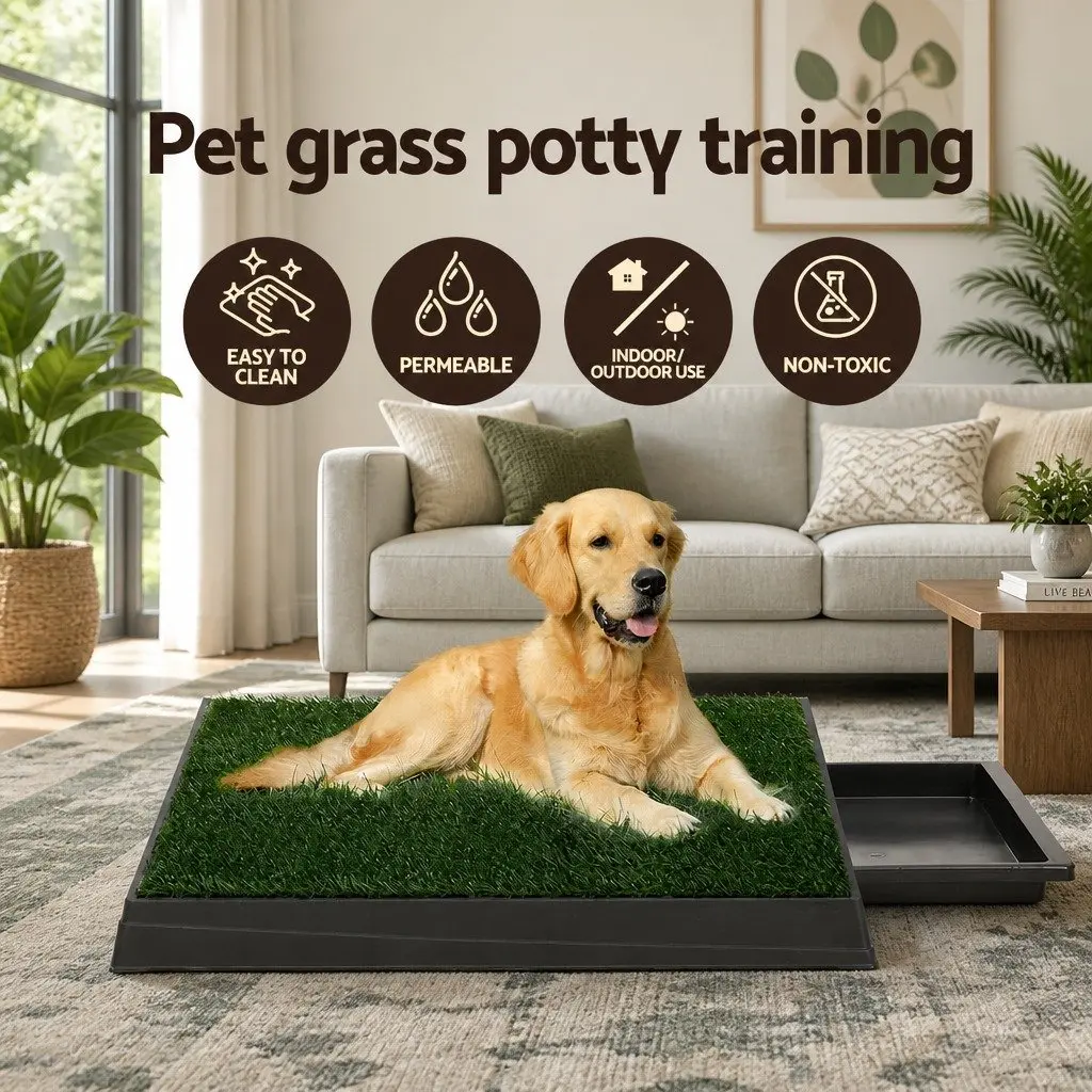 Dog Training Pad Toilet Potty Portable Tray Large Grass Mat Indoor Outdoor Puppy