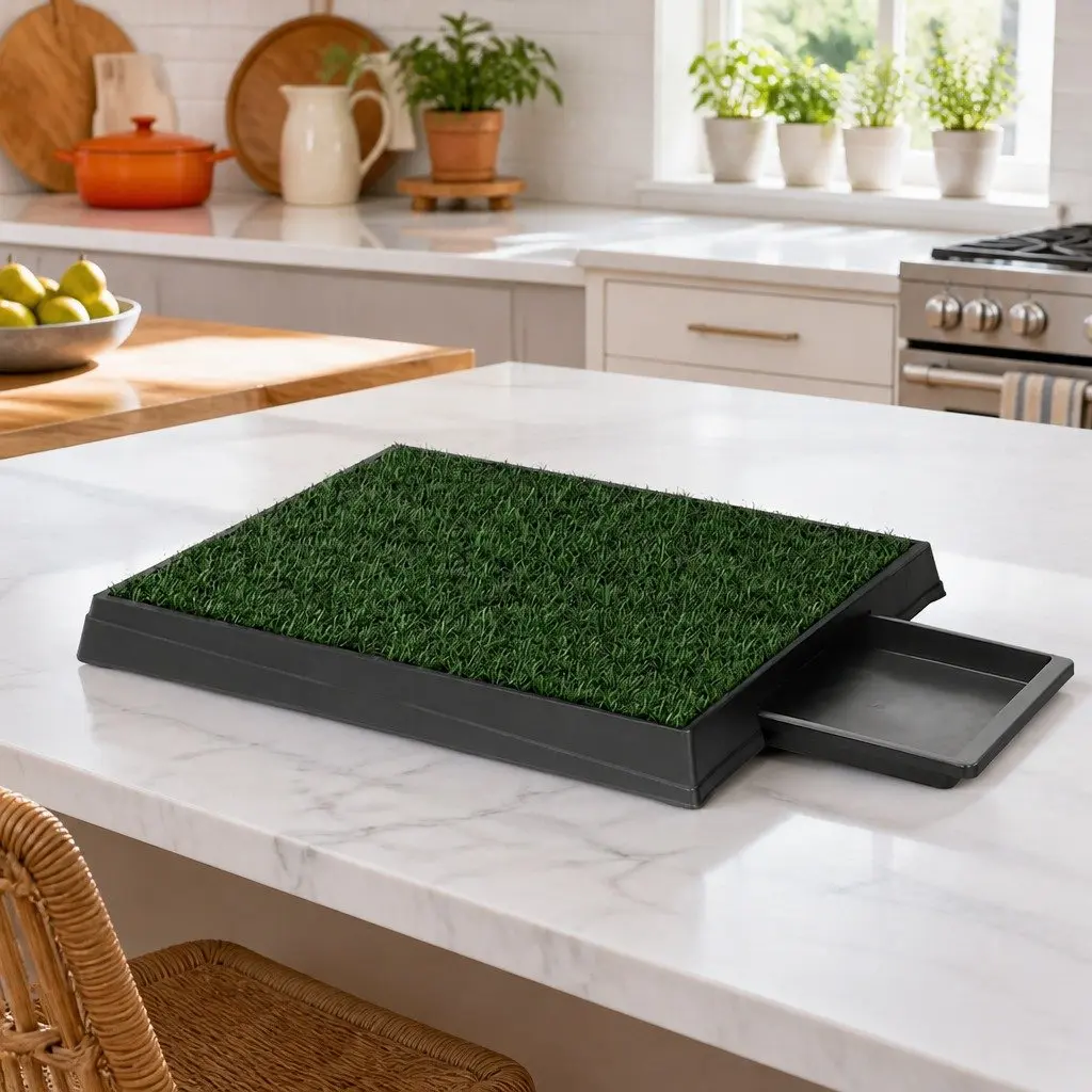 Dog Training Pad with Synthetic Grass Mat 2pk