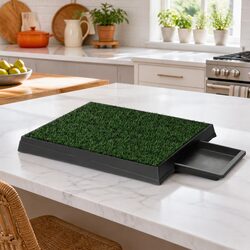 Compact Dog Training Pad with Synthetic Grass Mat 2pk