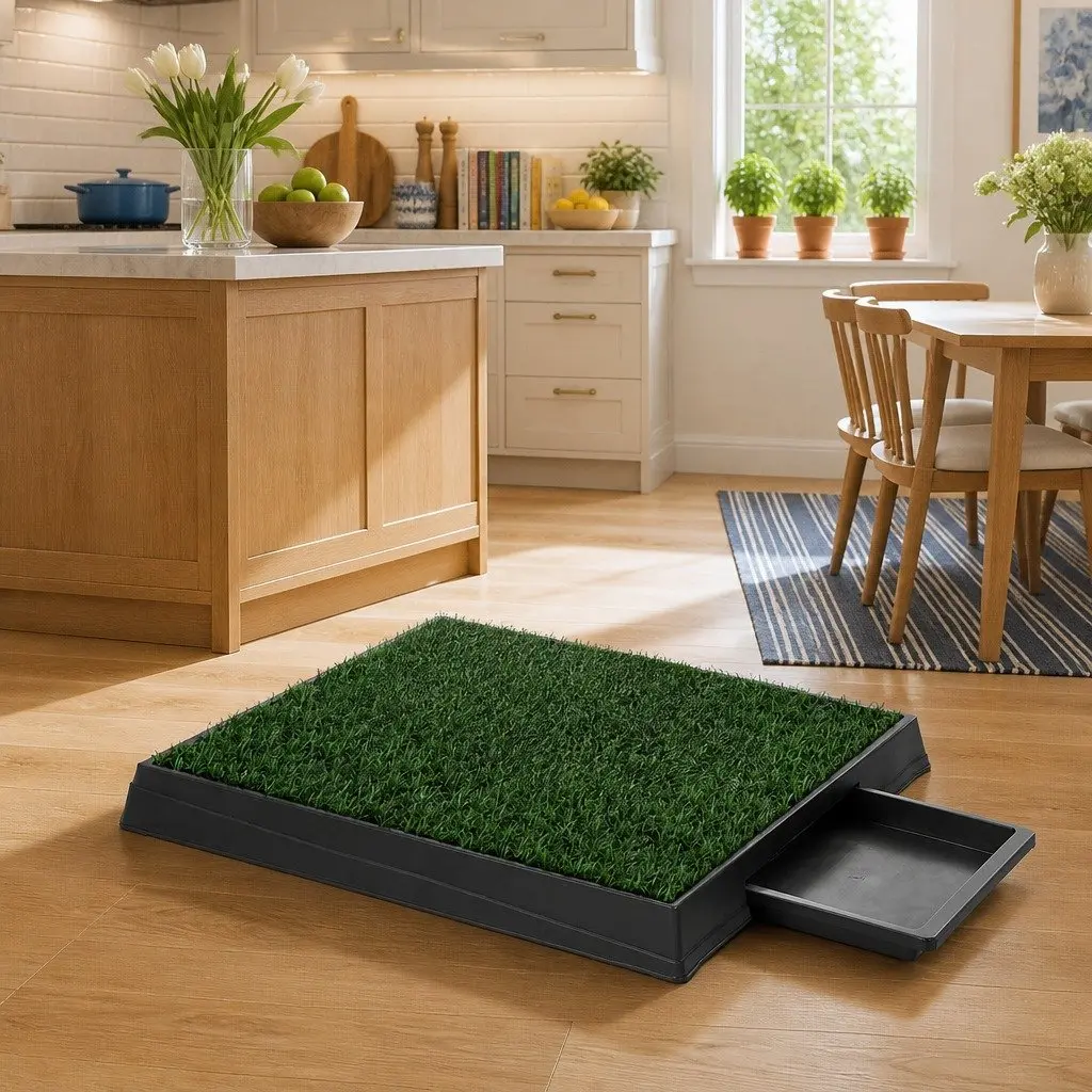 Dog Training Pad with Synthetic Grass Mat 2pk