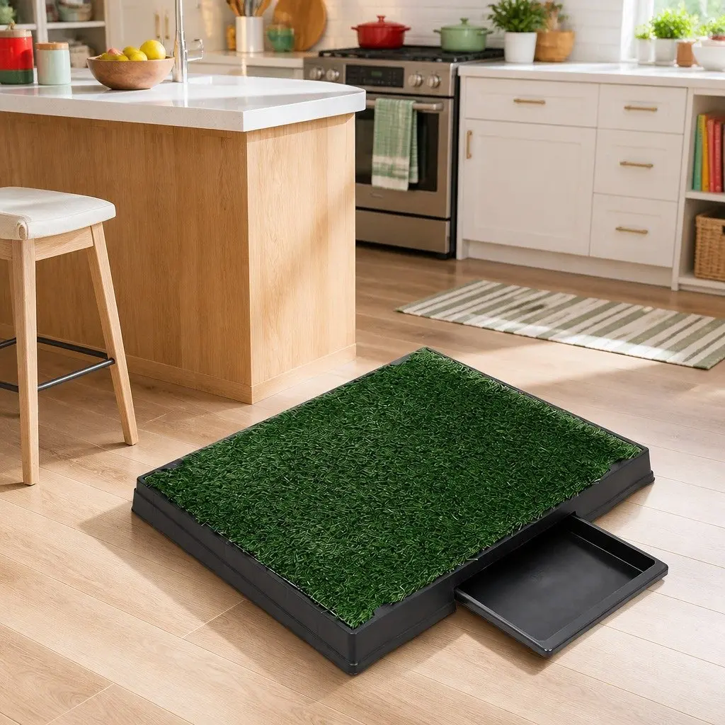 Dog Training Pad with Synthetic Grass Mat 2pk
