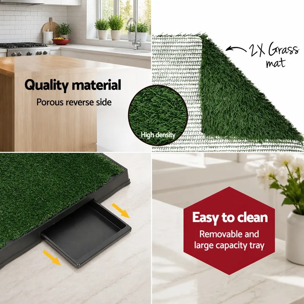 Dog Training Pad with Synthetic Grass Mat 2pk