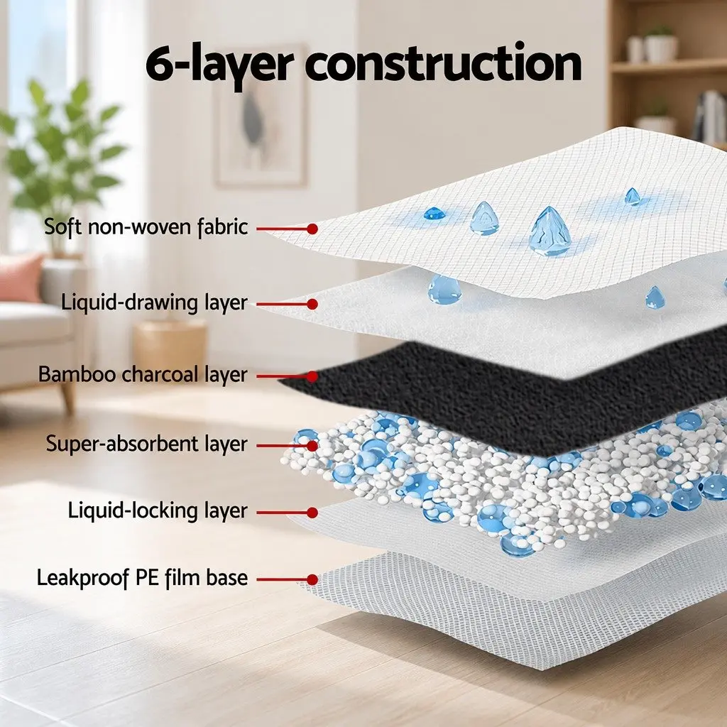 Pet Training Pads Grey 60x60cm Absorbent Six Layers 400pcs