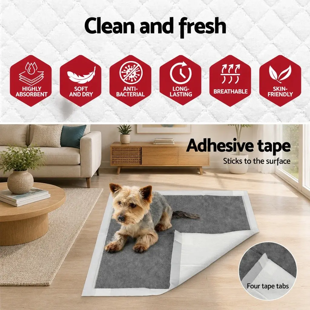 Pet Training Pads Grey 60x60cm Absorbent Six Layers 400pcs