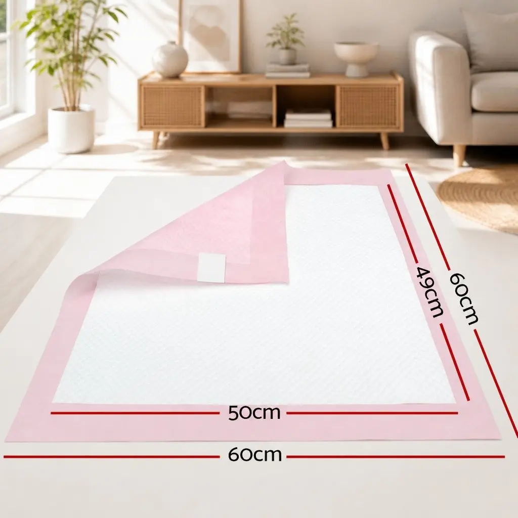 Pet Training Pads Pink 60x60cm Super Absorbent Five-layer Protection