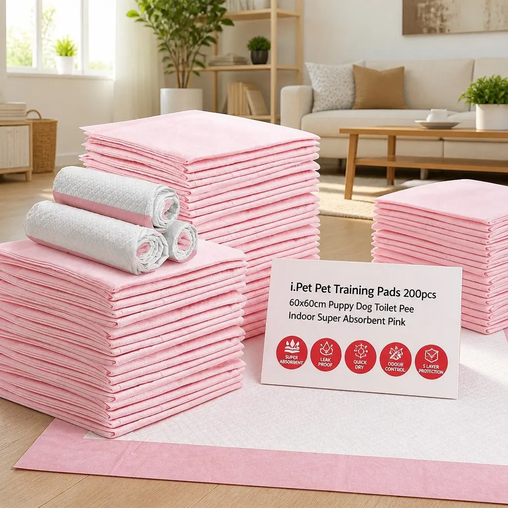 Pet Training Pads Pink 60x60cm Super Absorbent Five-layer Protection