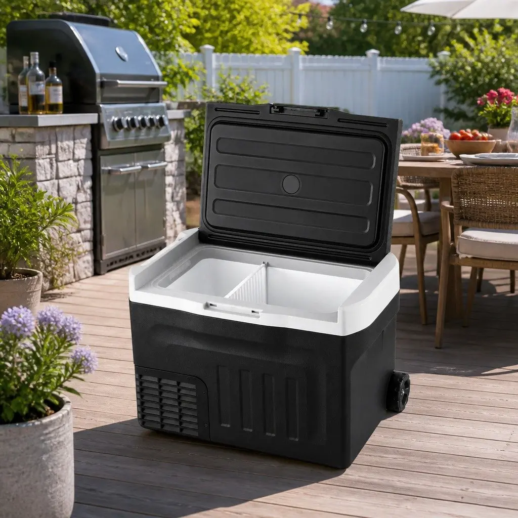Portable Fridge Freezer Black 30L 12V 24V 240V Power Compressor
