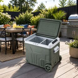 Portable Fridge Freezer 50L 12V 24V 240V Camping Cooler Green Outdoor