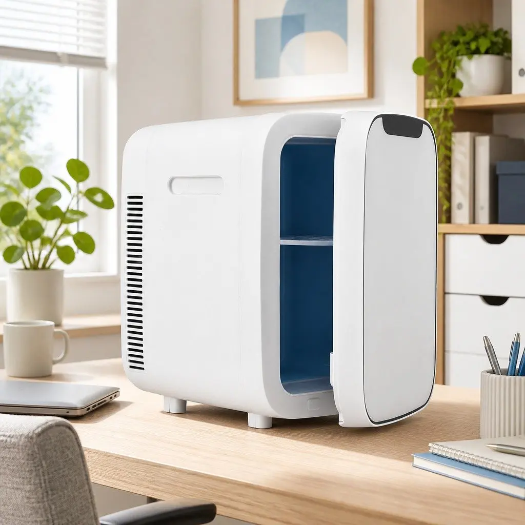 Mini Fridge Portable 12V 220V Electric Cooler Warmer Car Office White Compact