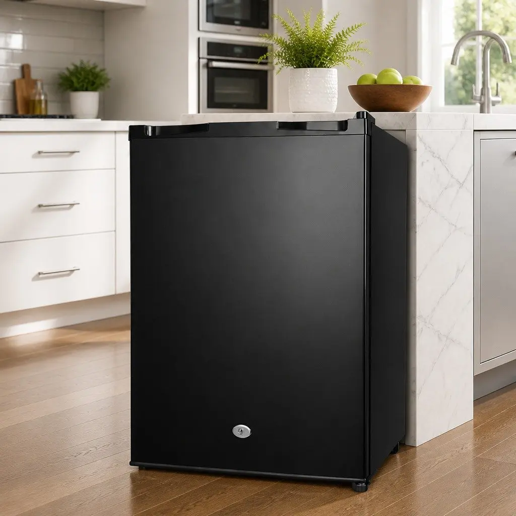 80L Portable Fridge Bar Upright 12V 24V 240V Camping Caravan Cooler Black