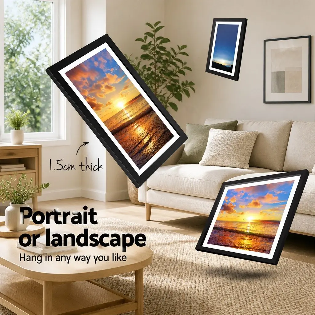 Photo Frame Set 11 Pieces 5x7" 6x8" 8x10" Black Wall Hanging Picture Frames