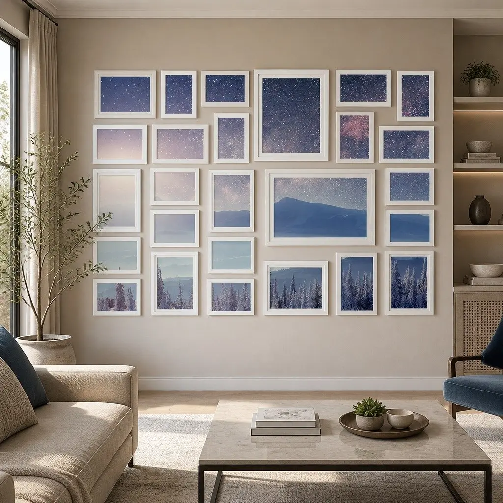 Photo Frame Set White 26 Piece Multiple Sizes 3.5x5 4x6 5x7 8x10 Wall Art Display