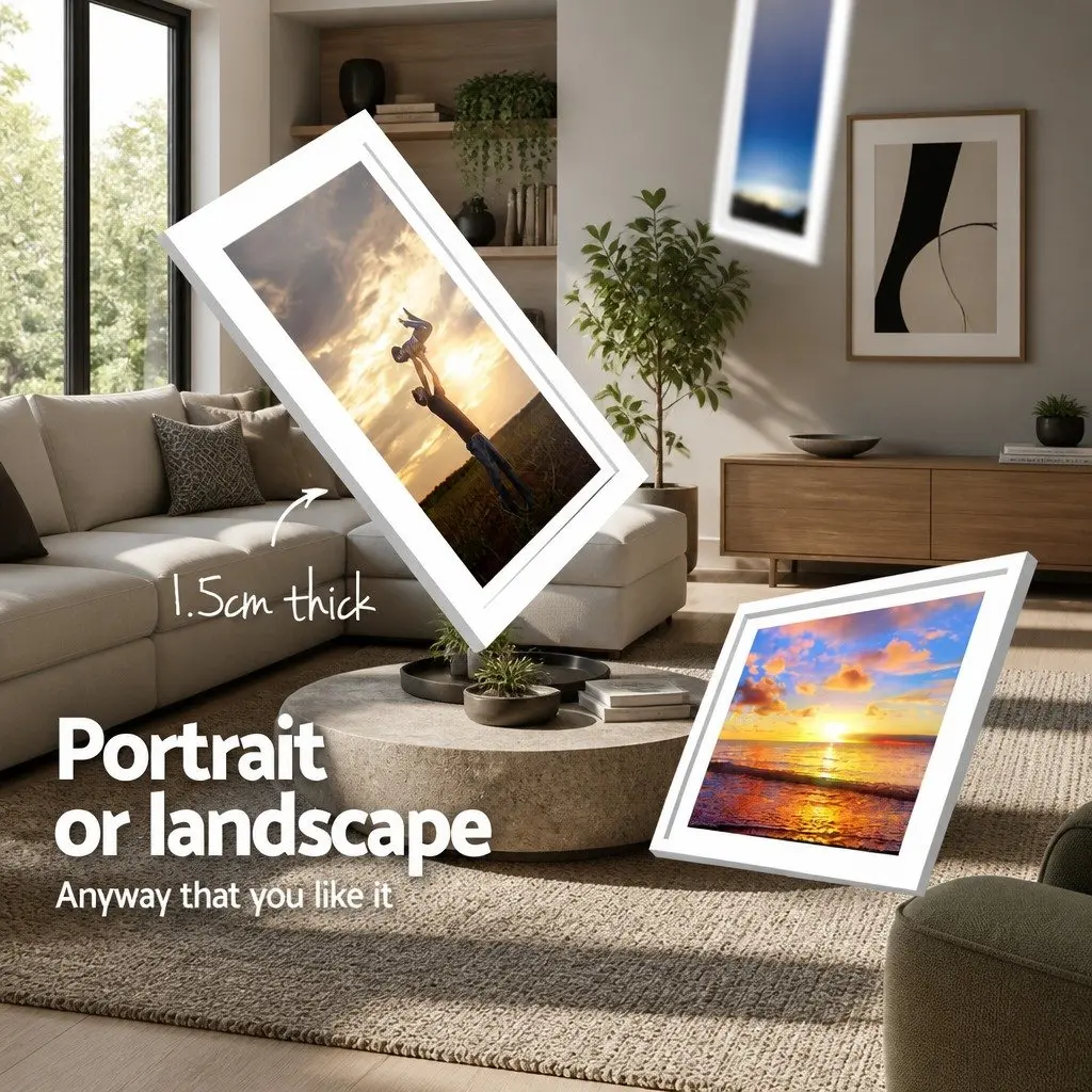 Photo Frame Set White 26 Piece Multiple Sizes 3.5x5 4x6 5x7 8x10 Wall Art Display