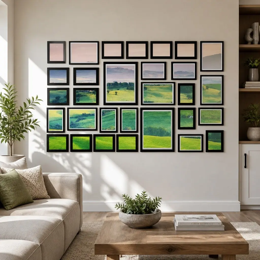 Photo Frame Set Black 30 Piece Multiple Sizes 3.5x5 4x6 5x7 8x10 Gallery Wall Display