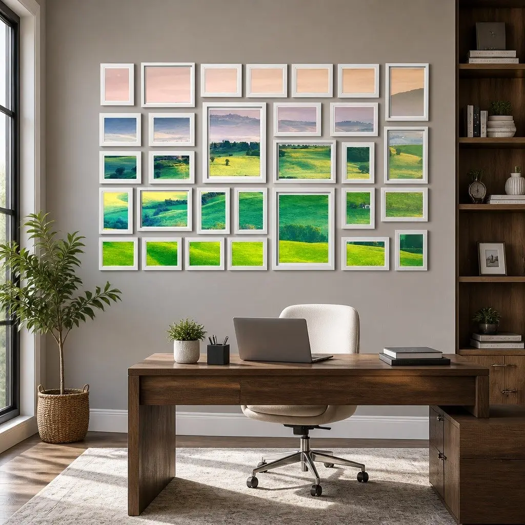 Photo Frame Set White 30 Piece Multiple Sizes Wall Display Portrait Landscape